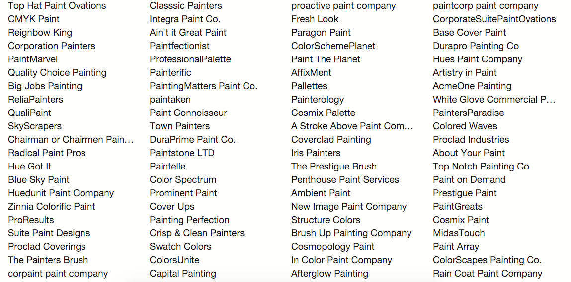 Painting Company Names How I Found the Perfect Name for 